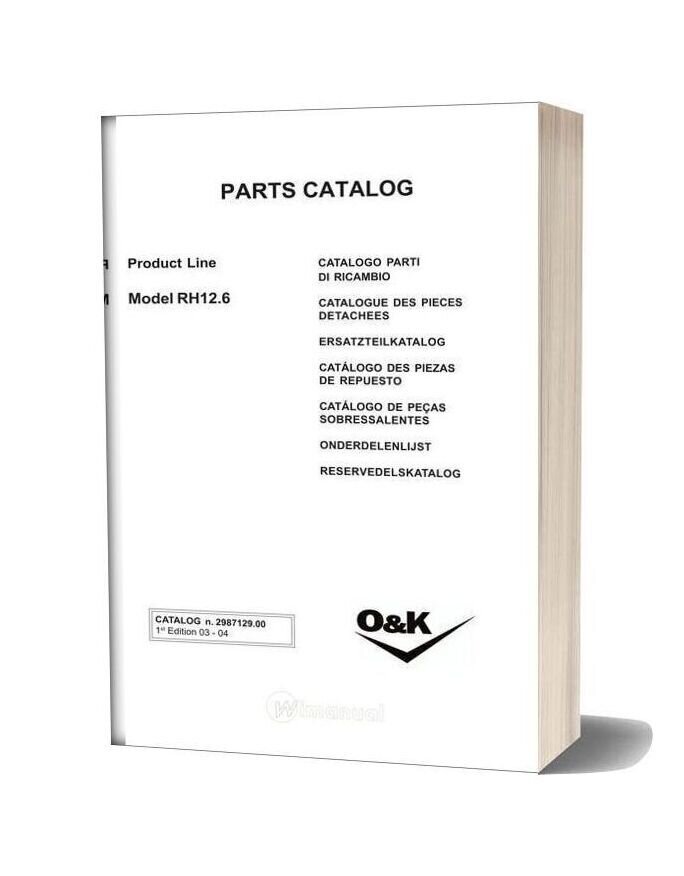 O&K Model Rh12 6 Parts Catalogue