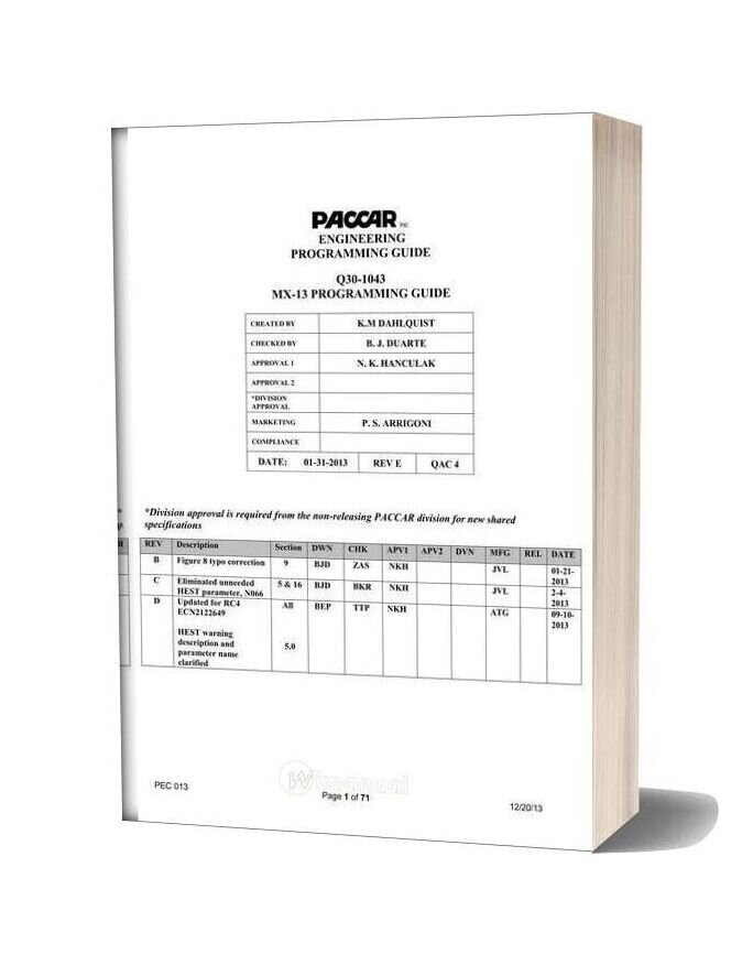 Paccar Mx13 Programming Guide