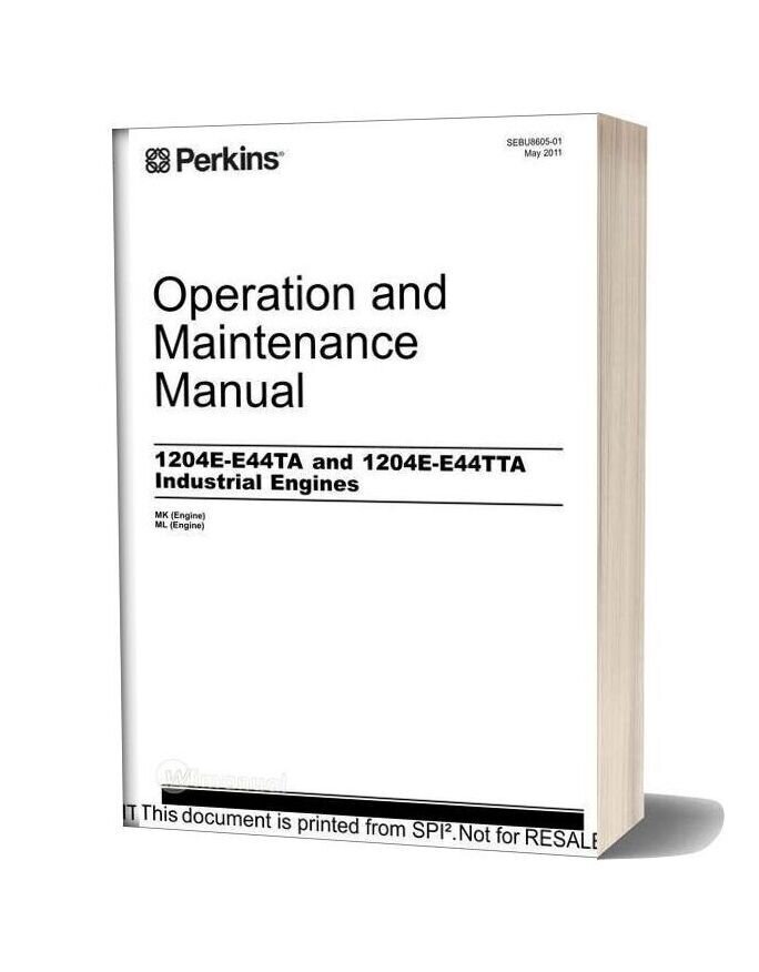 Perkins 1204e E44ta&1204e E44tta Industrial Engine Maintenance Manual
