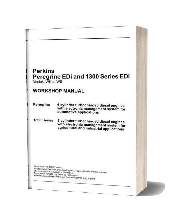 Perkins Engine Edi And 1300 Series Workshop Manual