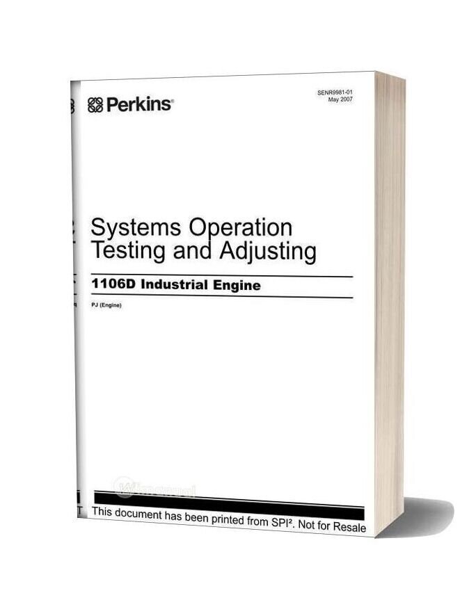 Perkins Systems Operation Testing And Adjusting 1106d Industrial Engine