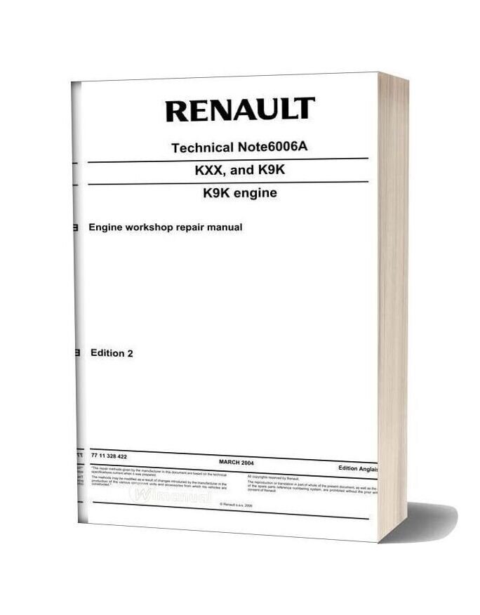 Renault Kxx And K9k Engine Workshop Repair Manual