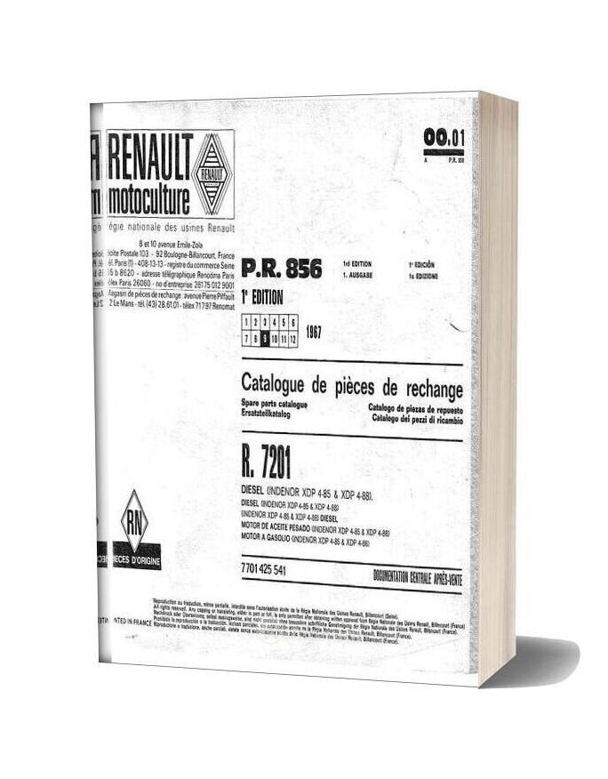 Renault R7201 Parts Catalogue