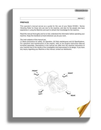 Sakai Sv505 1 Sv505d 1 Sv505t 1 Sv505tf 1operating Maintenance Instructions