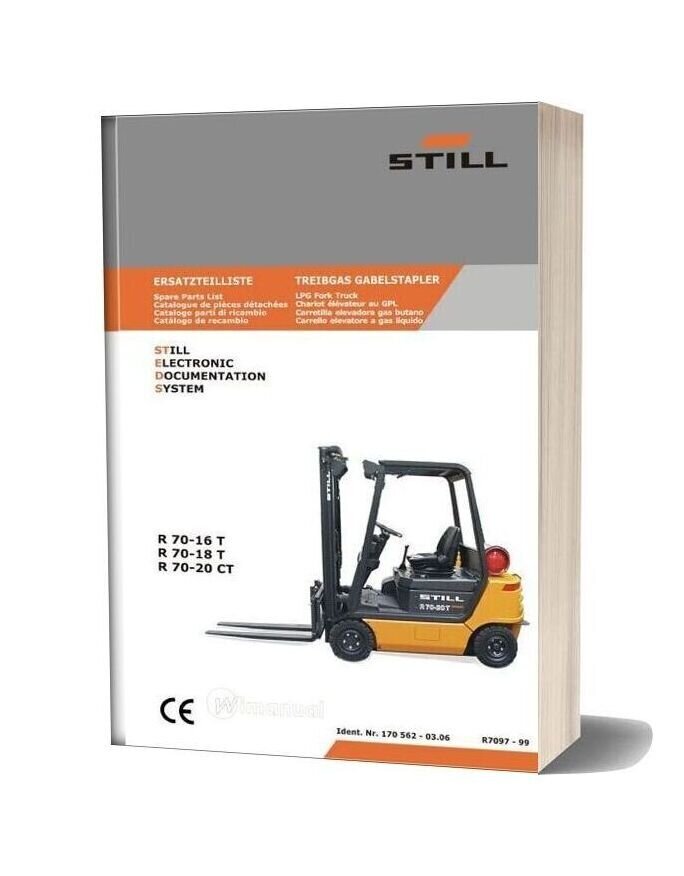 Still Steds Diesel Fork Truck R70 16t R70 18t R70 20ct Parts Manual