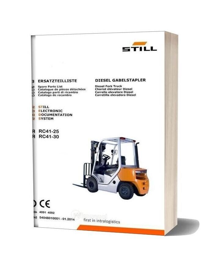 Still Steds Diesel Fork Truck Rc41 25 Rc41 30 Parts Manual