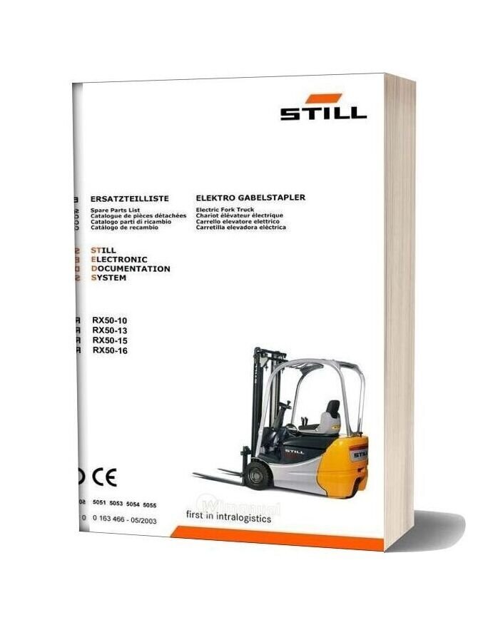 Still Steds Electric Fork Truck Rx50 10 Rx50 13 Rx50 15 Rx50 16 Parts Manual