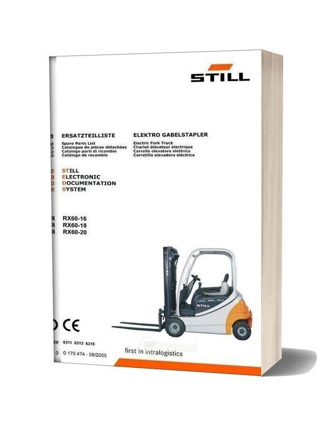 Still Steds Electric Fork Truck Rx60 16 Rx60 18 Rx60 20 Parts Manual