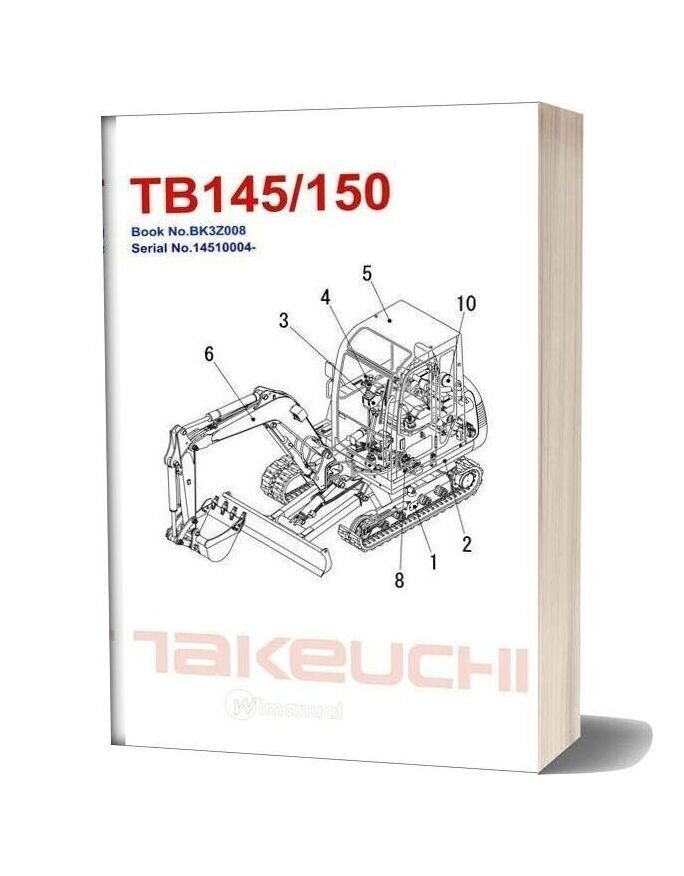Takeuchi Excavator Tb150 Parts Manual