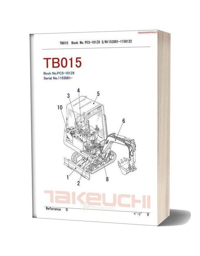 Takeuchi Tb015 Parts Manual