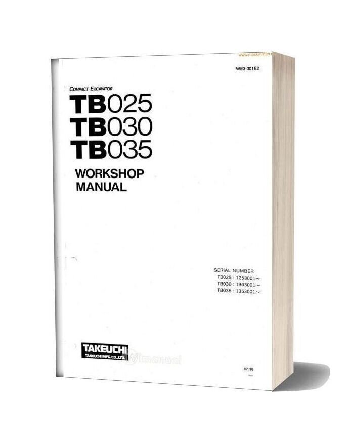 Takeuchi Tb025 Tb030 Tb035 Workshopmanual Sec Wat 2