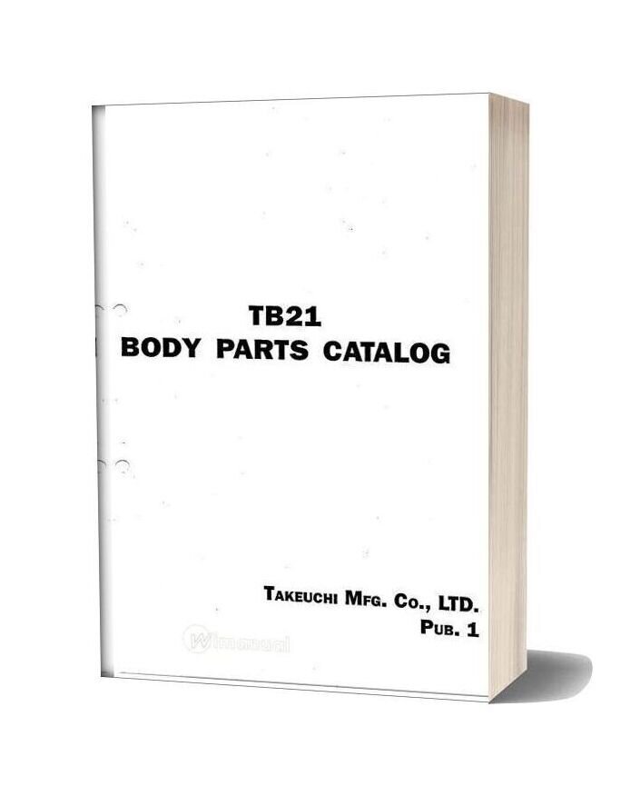 Takeuchi Tb21 Tb22 Parts Manual