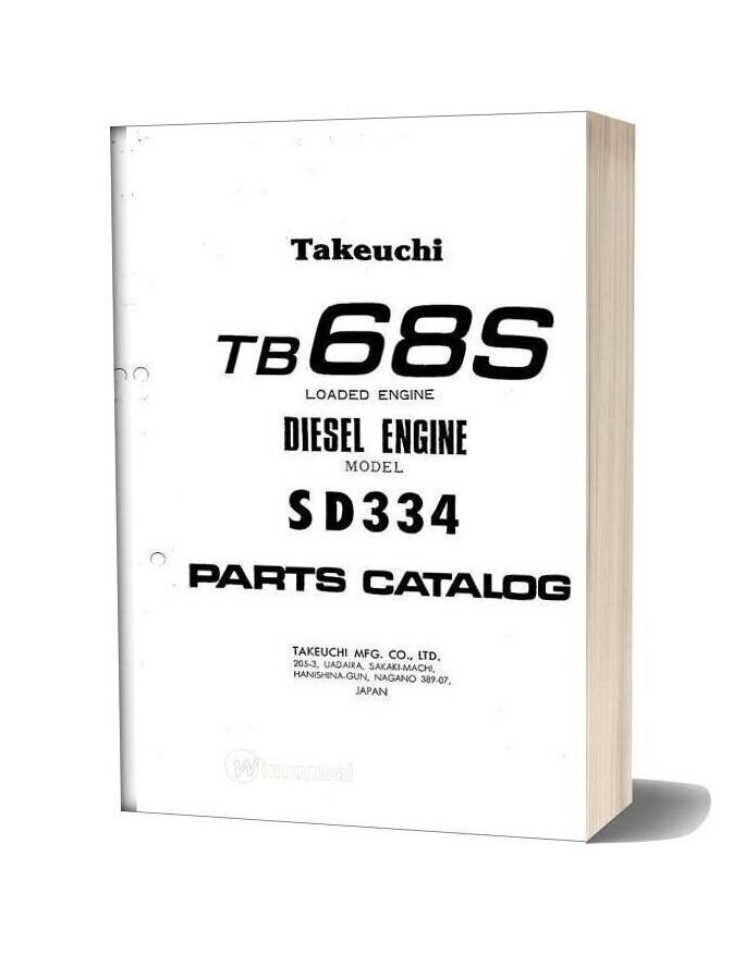 Takeuchi Tb68s Engine Parts Manual
