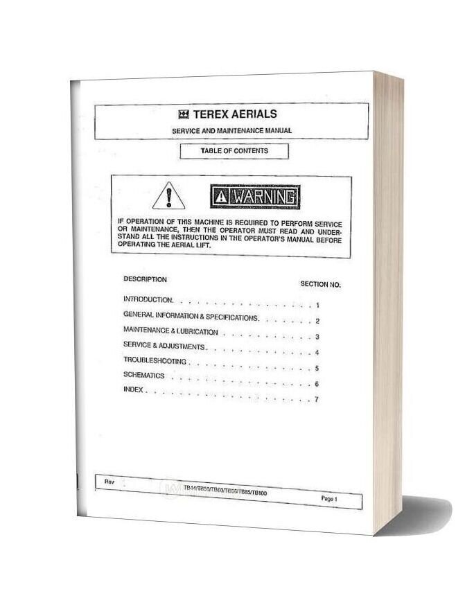 Terex Aerials Service & Maintenance Manual