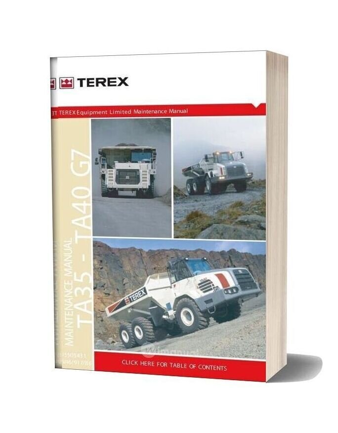 Terex Ta35 Ta40 G7 Maintenance Manual