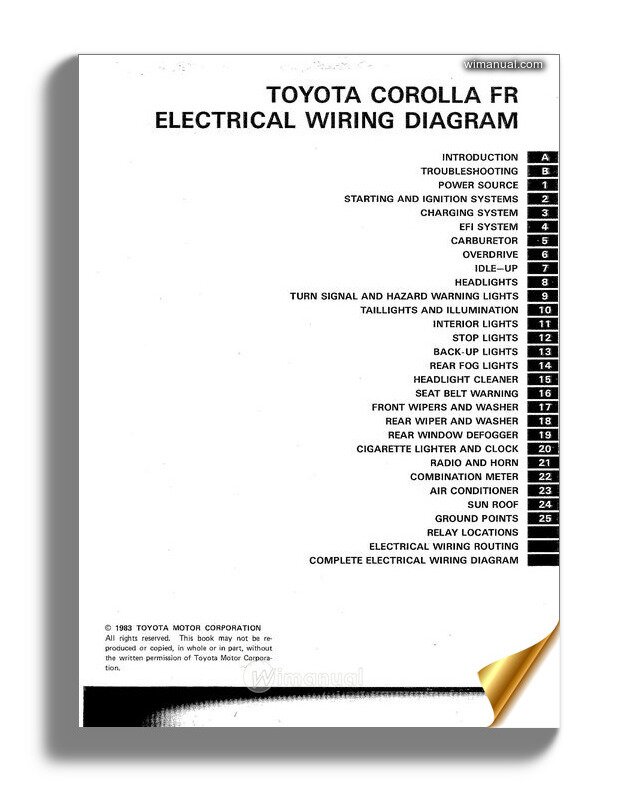 Toyota Corolla Fr Electric Wiring Diagram