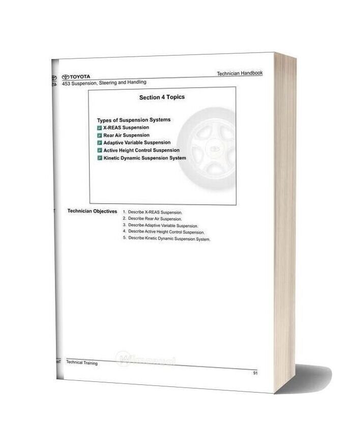 Toyota Suspension Steering And Handing Technician Handbook