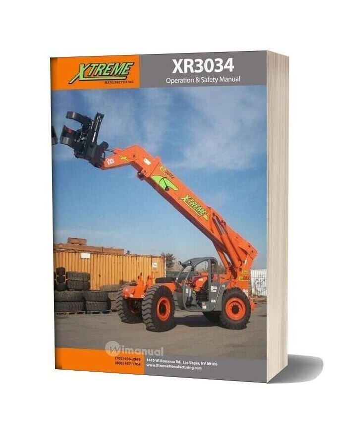 Xtreme Xr3034 Operation Safety Manual
