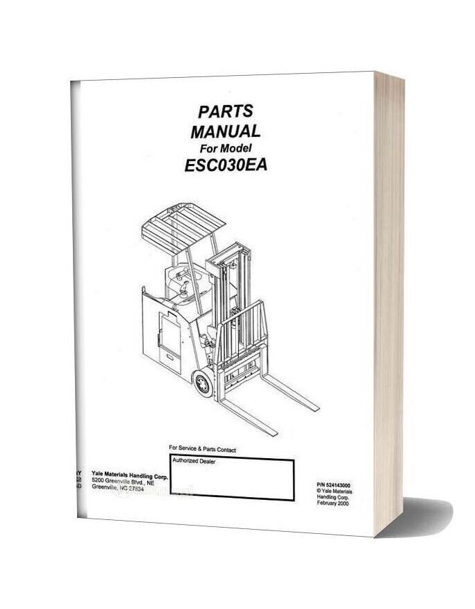 Yale Electric For Model Esc 030 Ea Service Parts Manual