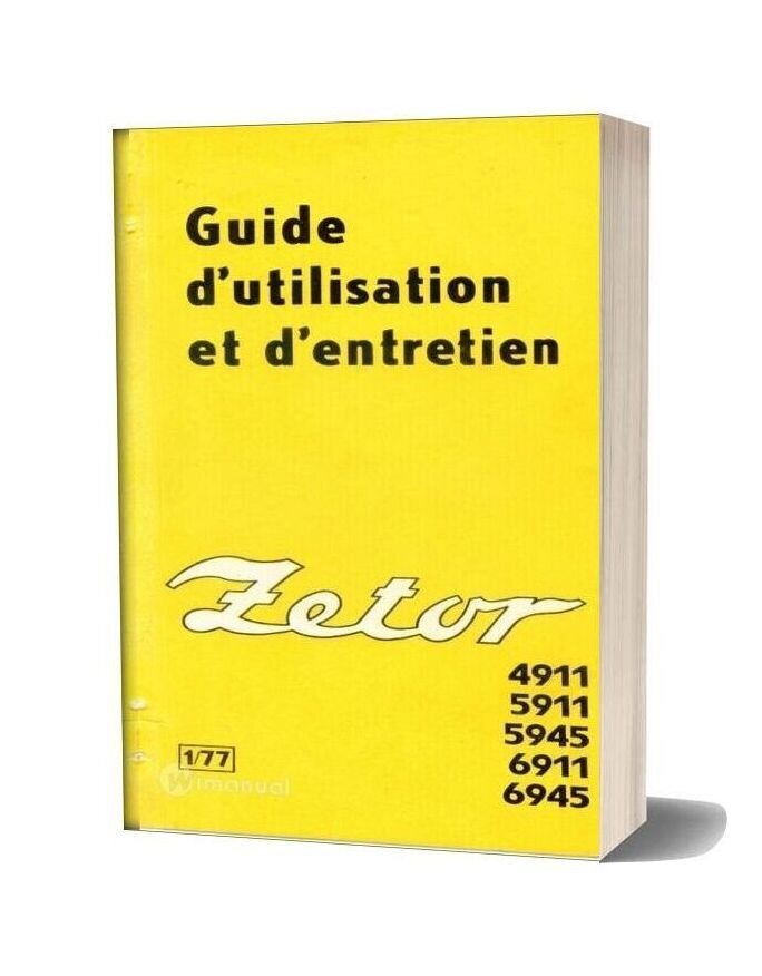 Zetor 4911 5911 5945 6911 6945 Guide Utilisation Entretien