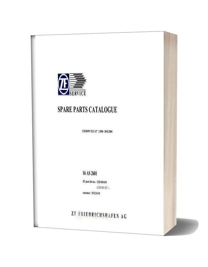 Zf 16as 2601 Td To 1328 030 019 2004 Spare Parts Catalog