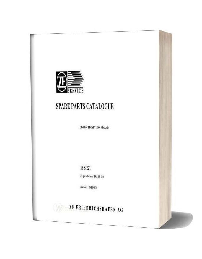 Zf 16s 221 Od 1316 051 350 2004 Spare Parts Catalog