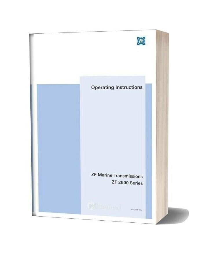 Zf 2500 Series Marine Transmission Operating Instructions