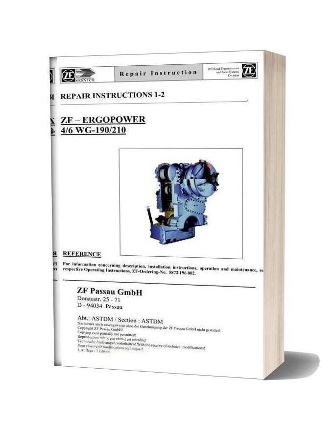Zf 4 6 190 210 E Repair Manual