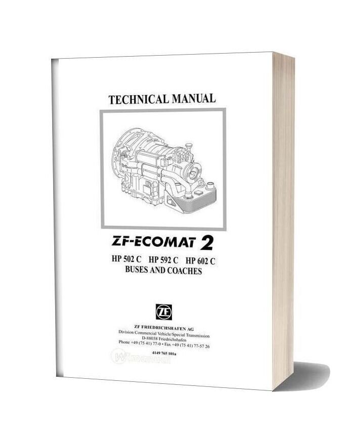 Zf Ecomat 2 Hp502c 592c 602c Technical Manual